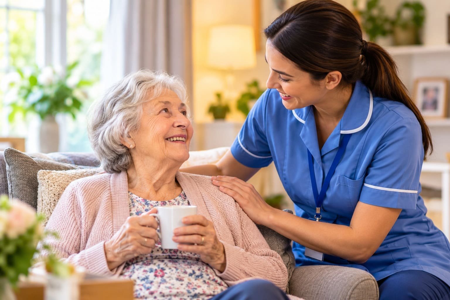 Carer providing support in a person's home